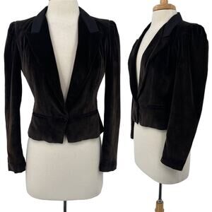 Vintage Black Velvet Tailored Blazer